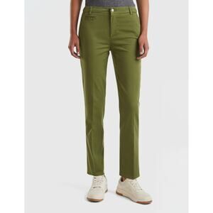 United Colors of Benetton-Military Green Slim Fit Cotton Chinos-Women's Size 2